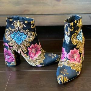 Shelly’s London embroidered floral booties